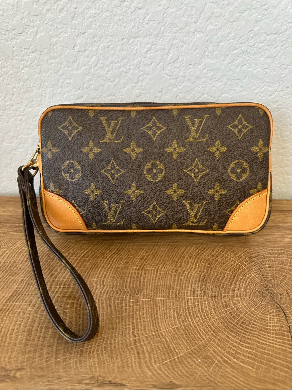 Louis Vuitton Marly Dragonne PM Brown Monogram Canvas Wristlet with Strap - Picture 2 of 16